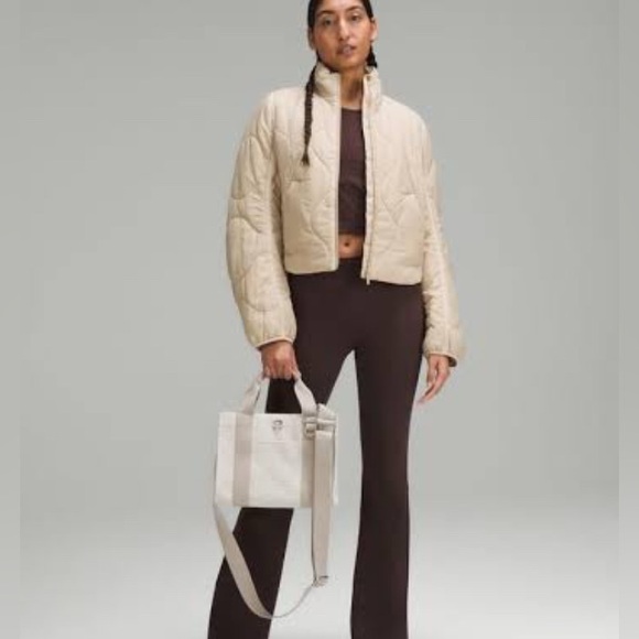 lululemon athletica Handbags - LULULEMON Two-Tone Canvas Mini Tote Bag 4.5L in Mojave Tan and Light Ivory NWT